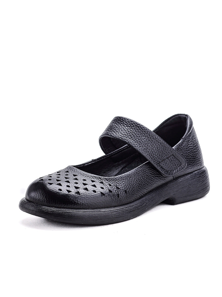 Schuhe Leder Platfrom Out Vintage Hohl Frauen Sommer