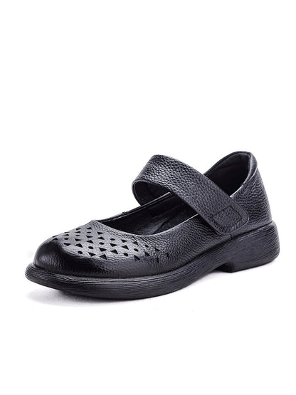 Schuhe Leder Platfrom Out Vintage Hohl Frauen Sommer