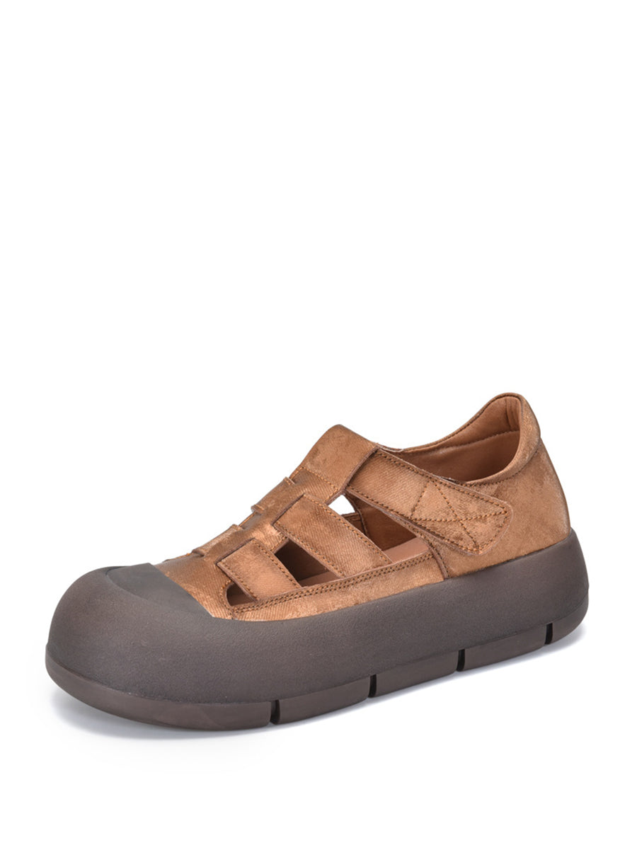 Damen Casual Sommer Echtleder Plateauschuhe AA1019