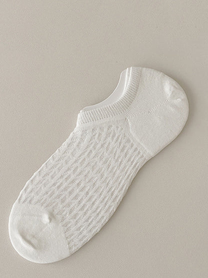 Lot de 5 paires de chaussettes courtes d'été en coton uni pour femmes RR1008