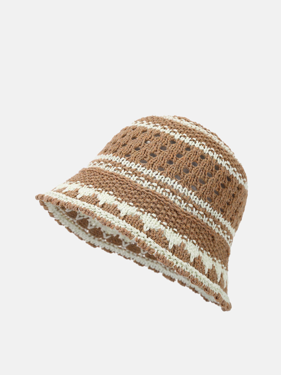 Women Summer Artsy Colorblock Weave Sunproof Hat CX050