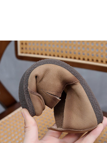 Leder Retro Solide Sommer Falt Frauen Schuhe