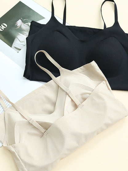 Soutien-gorge d'été sans coutures pour femmes, couleur unie, décontracté, avec coussinets d'allaitement, base AS1012