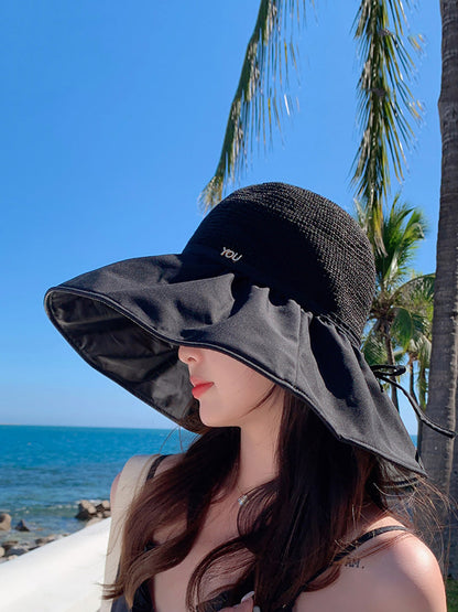 Chapeau de soleil uni épissé à la mode d'été pour femmes CC011