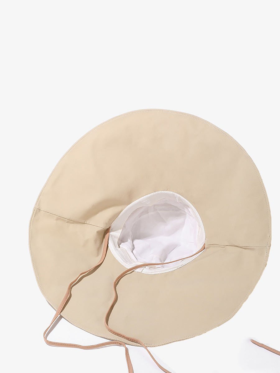 Chapeau rayé décontracté à large bord et résistant au soleil pour femme