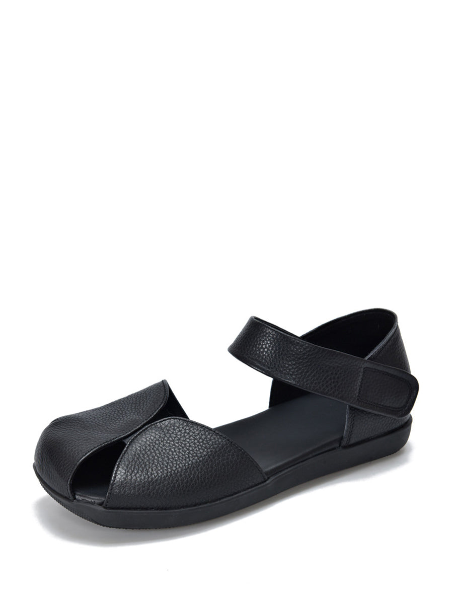 Damen Sommer Sandalen aus weichem, gespleißtem Leder ZZ1025