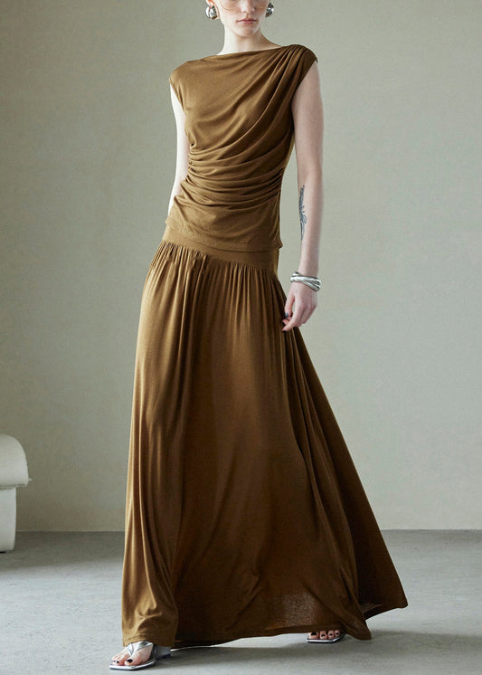 Stücke Wrinkled Brown Set Original Baumwolle Zwei Design Einfache 