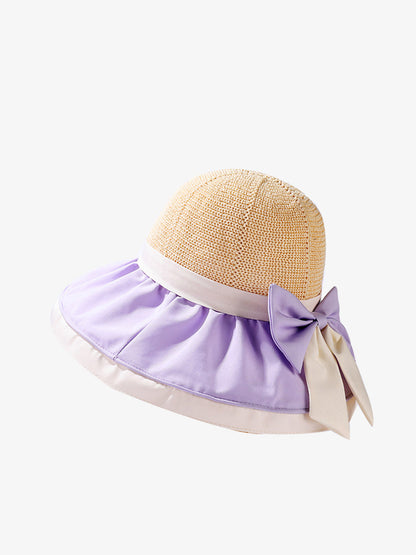 Chapeau d'été à large bord et nœud papillon pour femme WE1003 