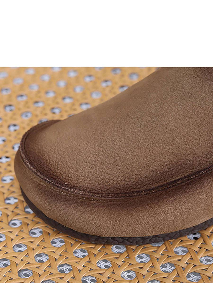 Leder Retro Solide Sommer Falt Frauen Schuhe