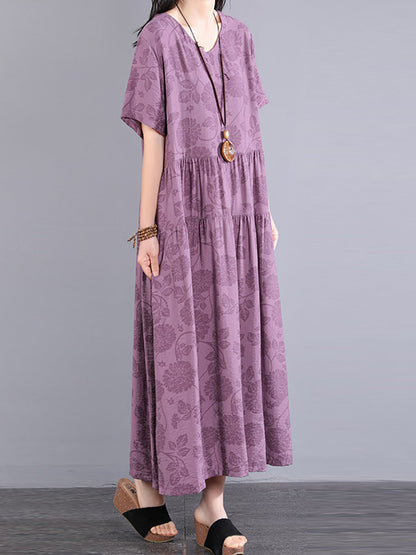 Übergröße Damen Sommerkleid mit Blumenmuster KL1024