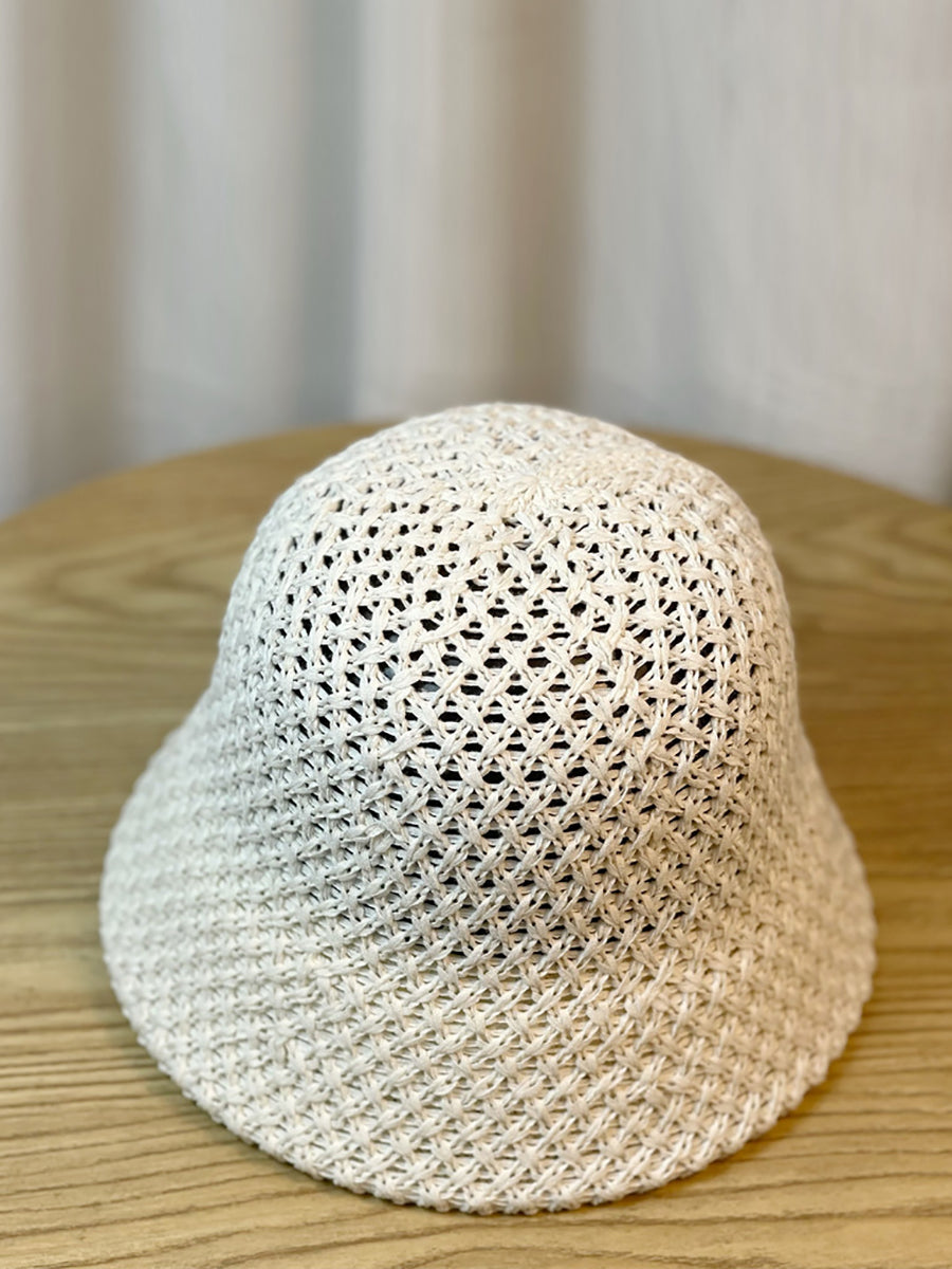 Women Summer Solid Weaven Bucket Hat WE1004