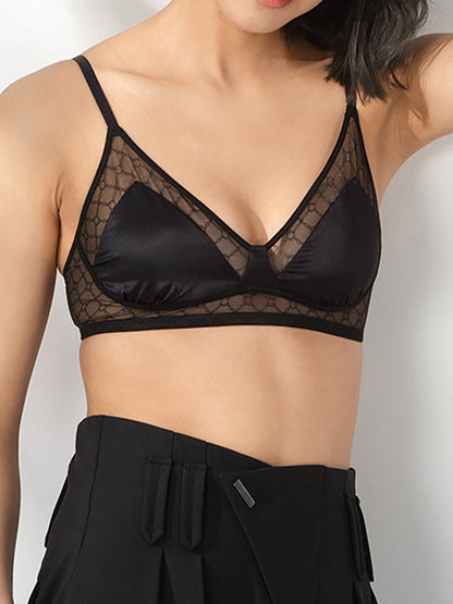 Sexy Damen-Triangel-BH aus fester Spitze und Seide KL1005