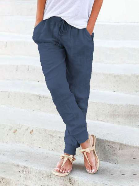 Loose Buttoned Casual Cotton Pants  QN70