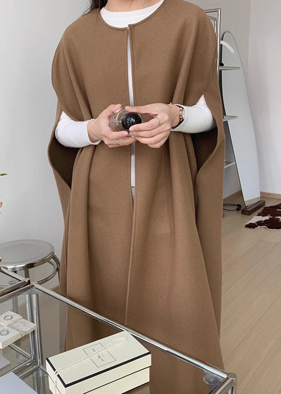 Übergroße Taschen Ärmellose Wollmäntel Damen Schwarz 