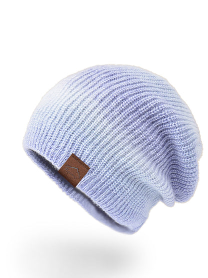 Bonnet tricoté dégradé décontracté pour femme, garde au chaud, hiver, AH1021