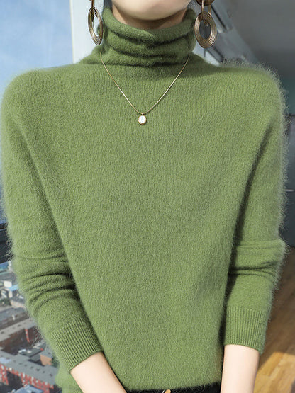 Women Autumn Turtleneck Wool Soft Warm Knit Sweater AV1029