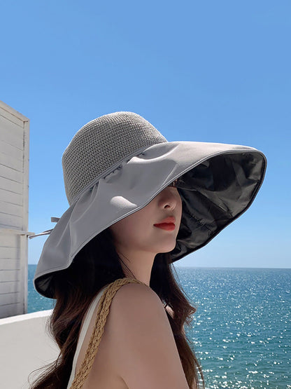 Chapeau de soleil uni épissé à la mode d'été pour femmes CC011