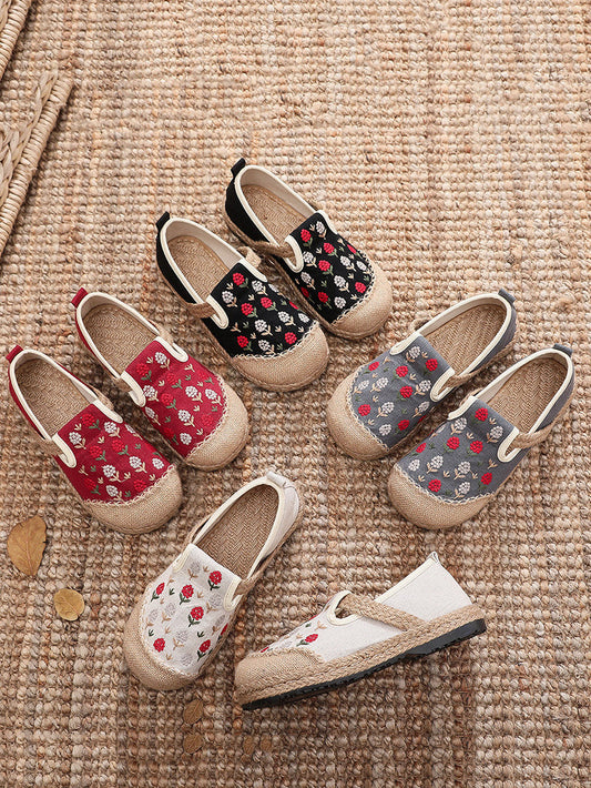 Women Summer Artsy Embroidery Linen Cotton Shoes BN1034