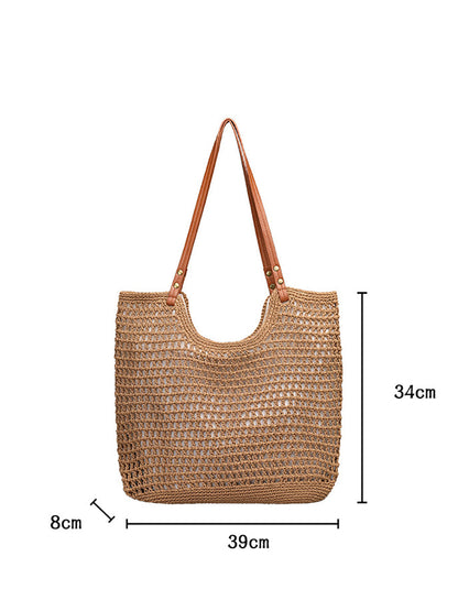 Sac à bandoulière tricoté vintage d'été de grande capacité RR1007