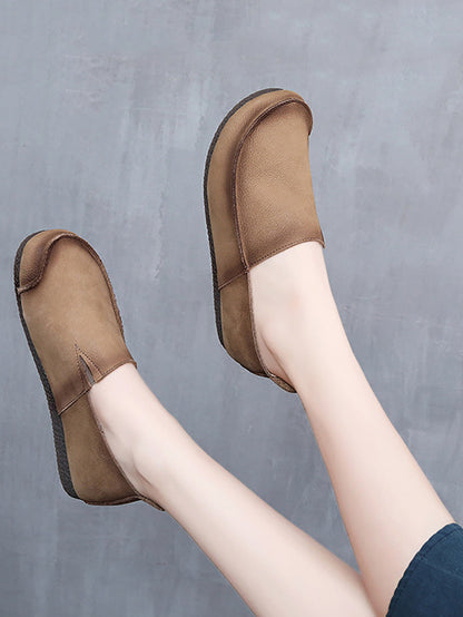 Leder Retro Solide Sommer Falt Frauen Schuhe