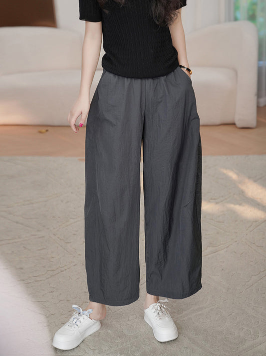 Women Summer Casual Solid Loose Wide-leg Pants CX057