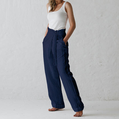 Pantalon en coton croisé vintage AH692