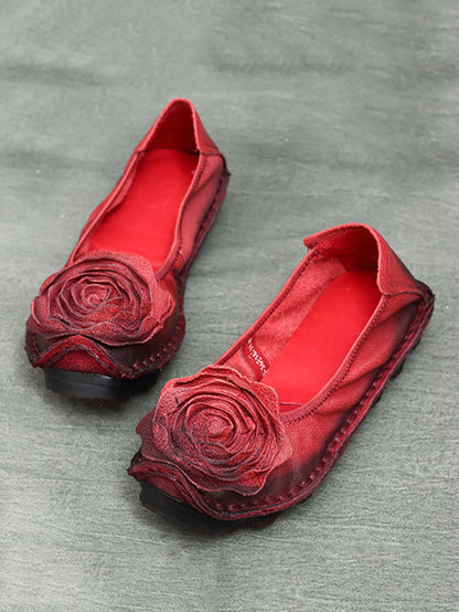 Chaussures d'été en cuir à fleurs vintage pour femmes PP1033