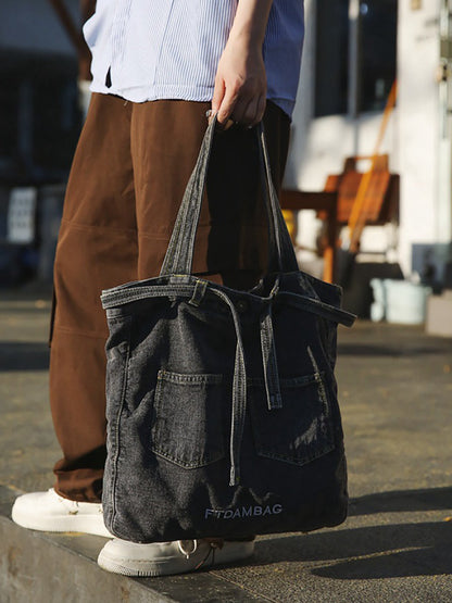 Sac à main en denim uni vintage pour femme, sac à bandoulière ZZ1008