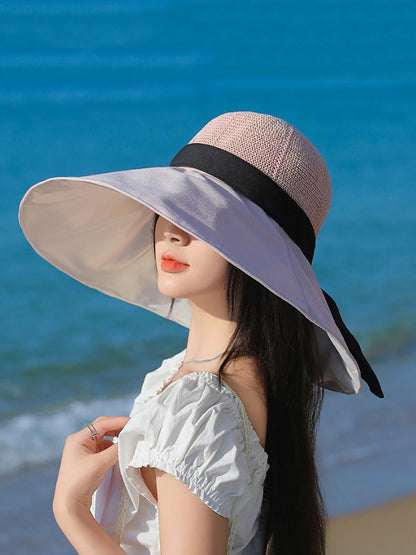 Chapeau d'été à large bord pour femme, résistant au soleil et aux voyages, QW1036 