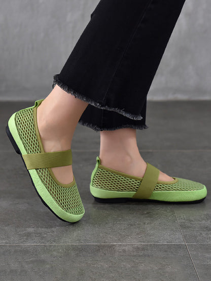 Low Heel Leather Summer Mesh Women Shoes