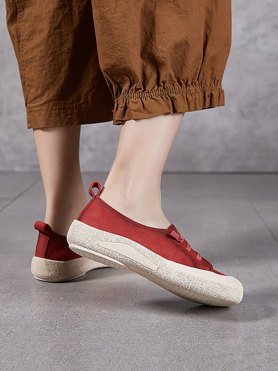 Casual Genuine Leather Flat Women Summer Shoes