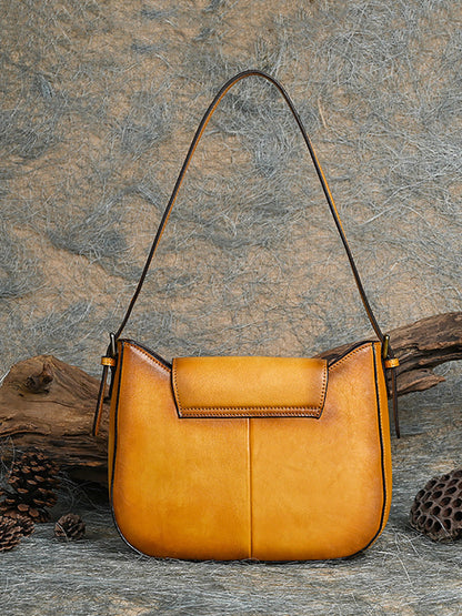 Sac à bandoulière vintage en cuir véritable pour femme AH1087