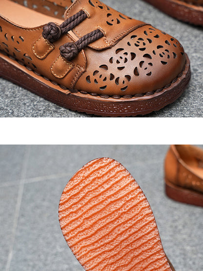 Hollow Women Out Shoes Low Heel Summer Ethnic