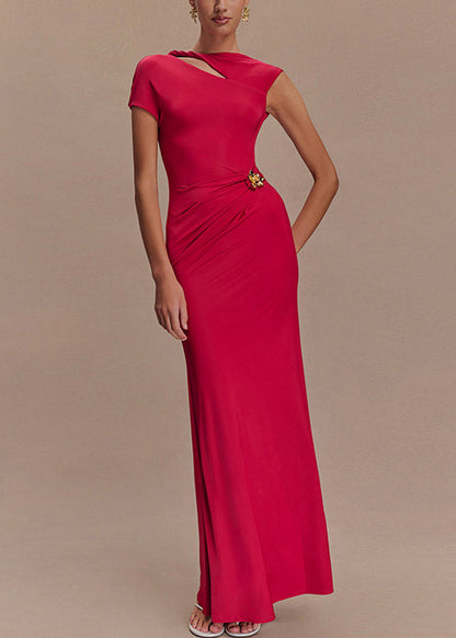 Fit Rose Sommer Slim Original Kleider Rückenfrei Maxi Design Baumwolle