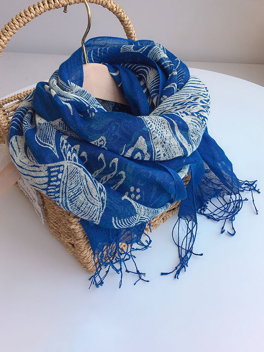 Women Summer Linen Vintage Shawl Sunscreen Scarf AT1044