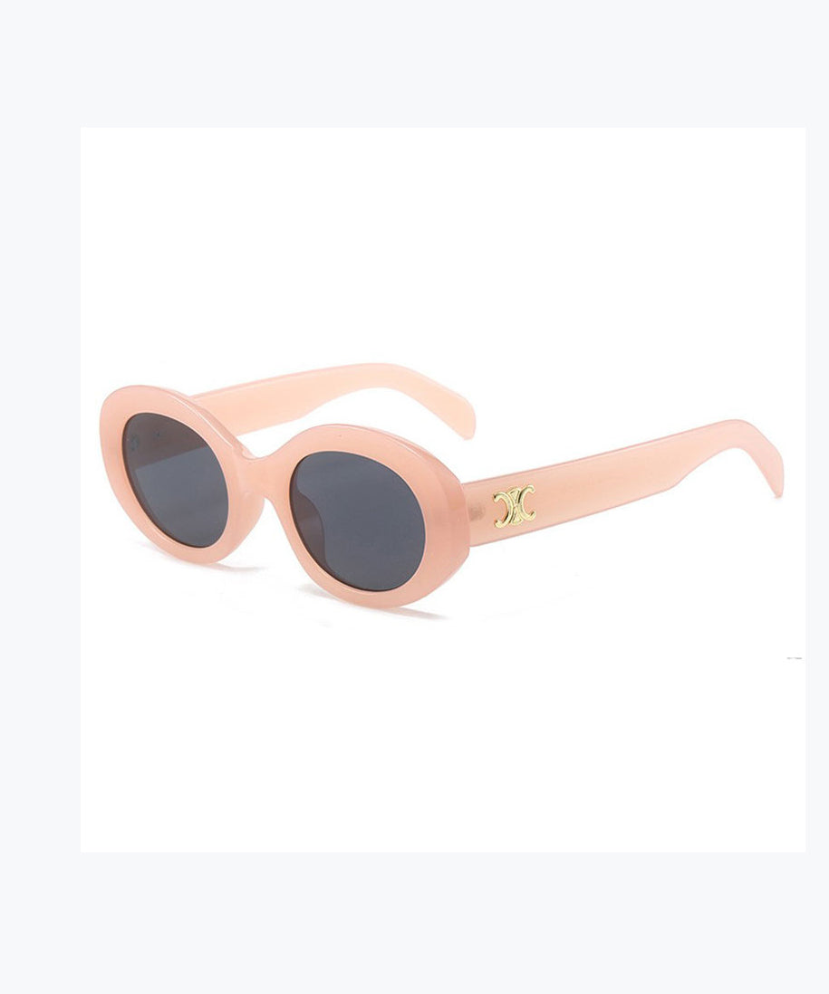 2024 New Pink Beach Dopamine Oval Sunglasses XS1076