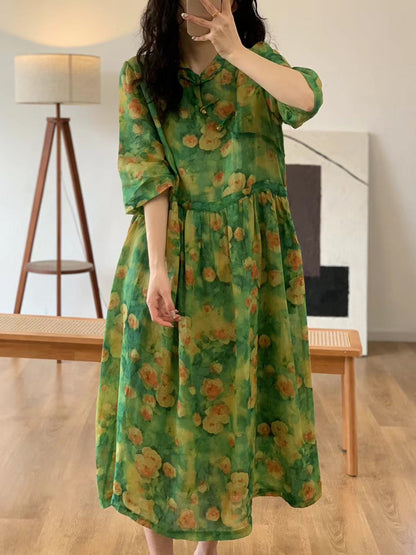 Robe ample d'été à imprimé floral pour femme CO1009