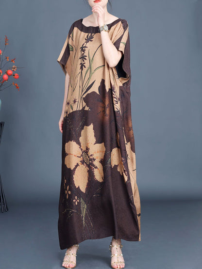 Robe longue d'été à imprimé floral artistique pour femme XX1049