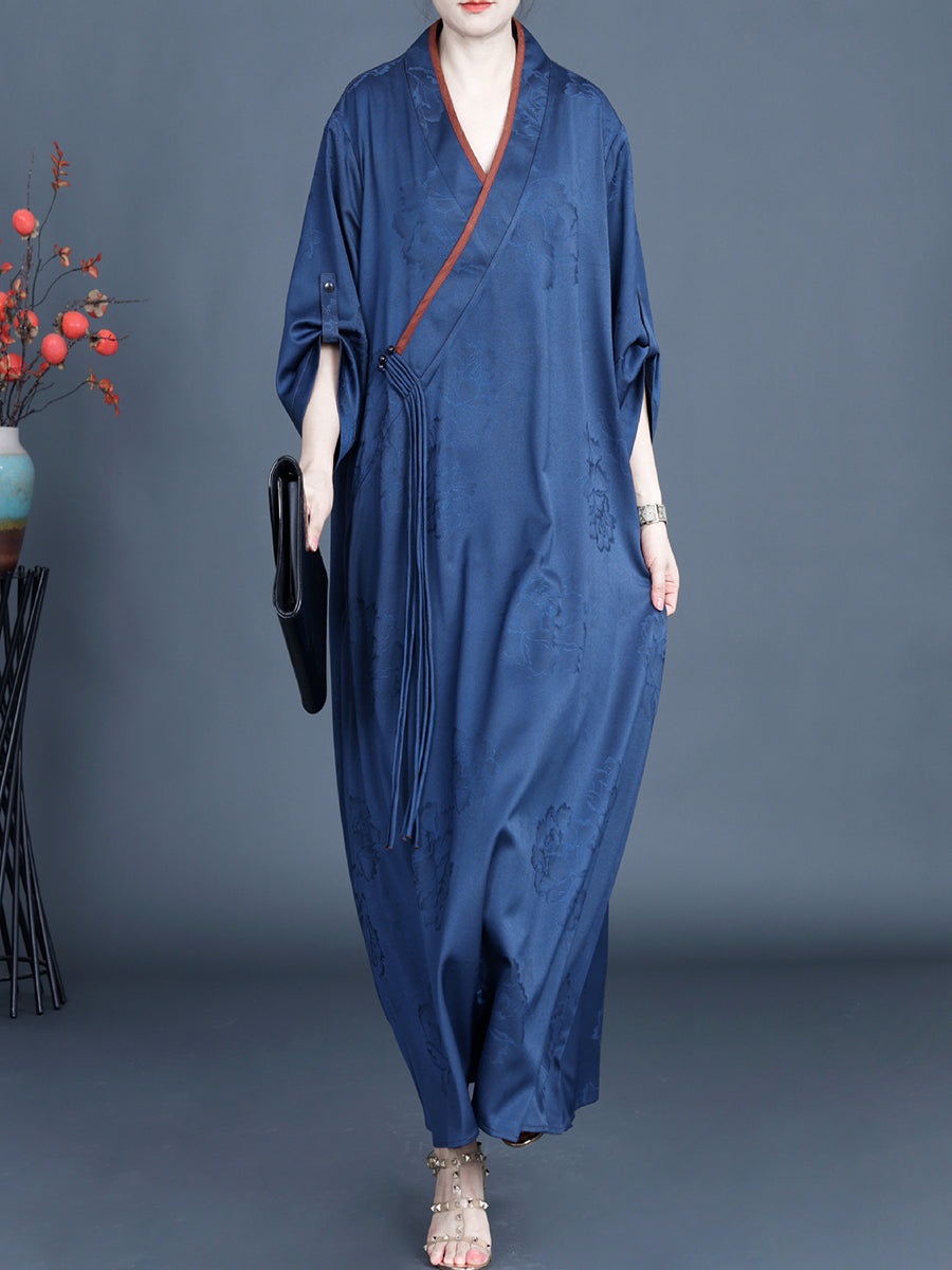Women Summer Ethnic Flower Jacquard Robe Dress XX10508