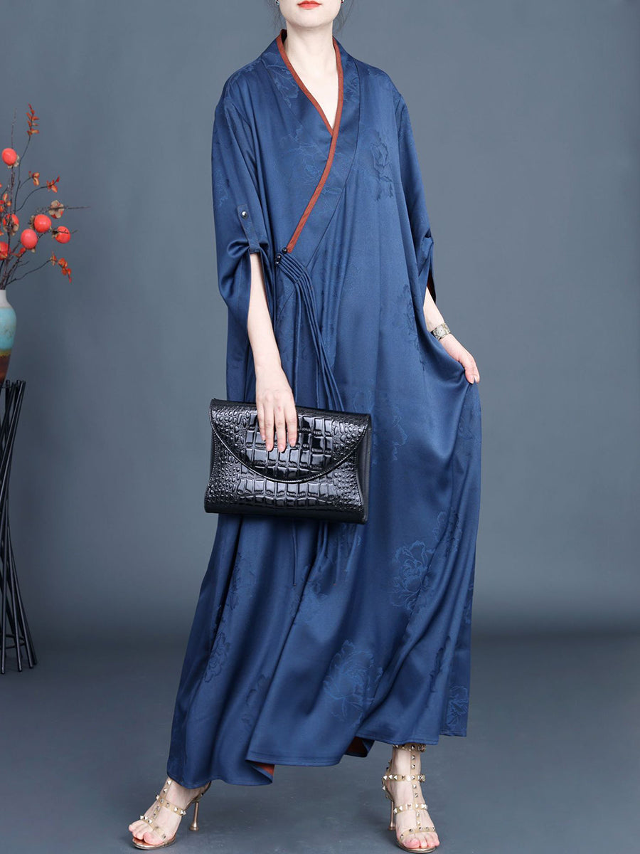 Women Summer Ethnic Flower Jacquard Robe Dress XX10508