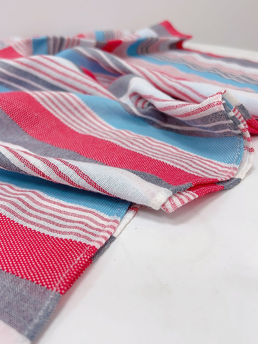 Women Summer Cotton Stripe Shawl Scarf XX1006