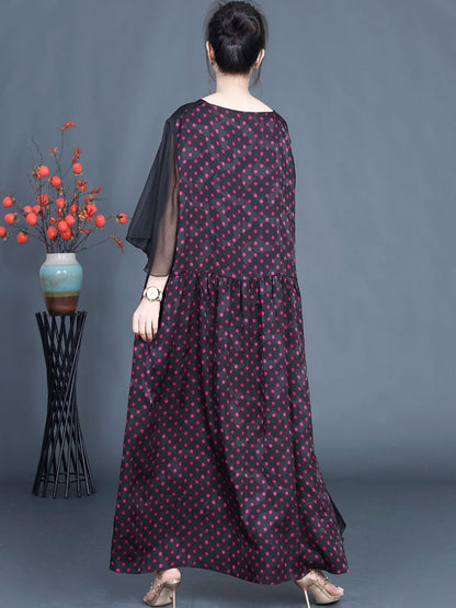 Robe longue ample à pois artistiques d'été pour femmes CV1048