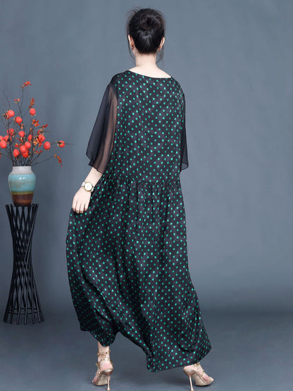 Robe longue ample à pois artistiques d'été pour femmes CV1048