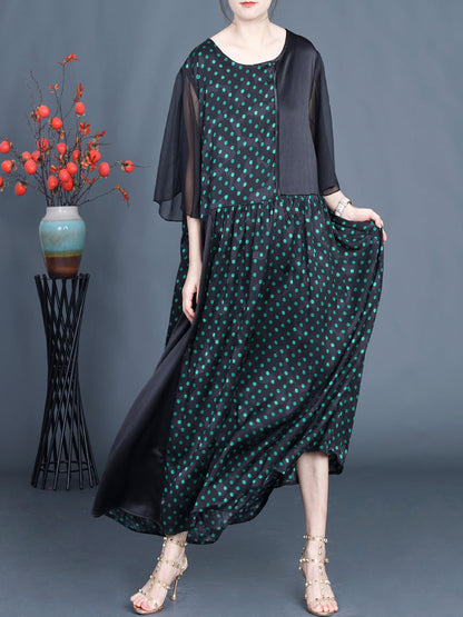 Robe longue ample à pois artistiques d'été pour femmes CV1048