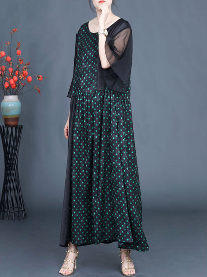 Robe longue ample à pois artistiques d'été pour femmes CV1048