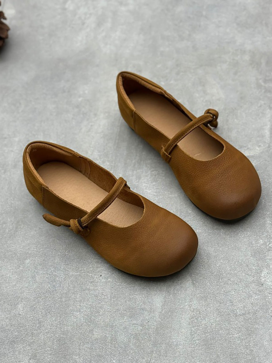 Women Summer Casual Soft Genuine Leather Flat Shoes CX012