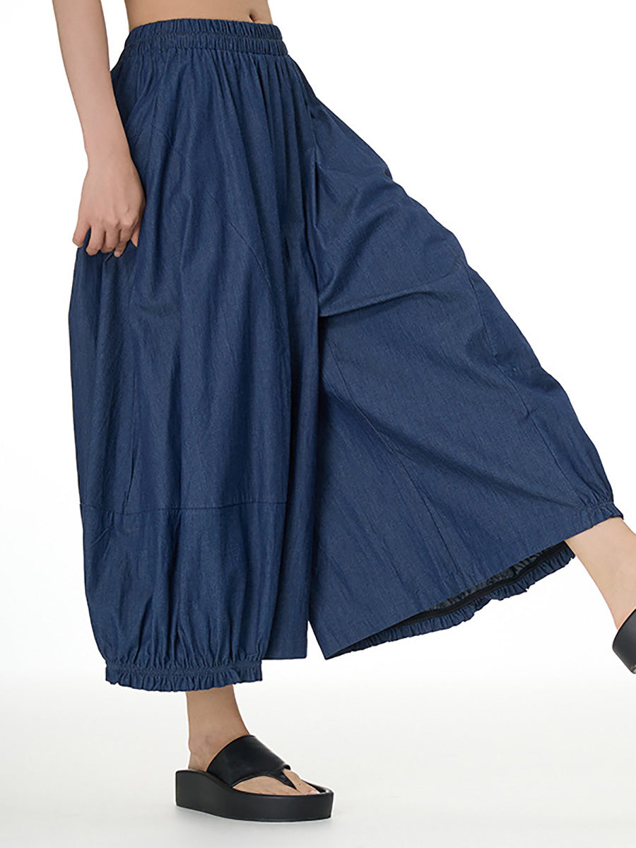 Women Casual Summer Solid Wide-leg Loose Pants FD028