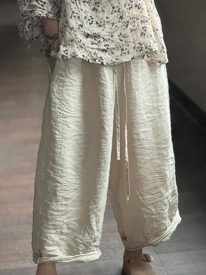 Pantalon ample à jambes larges pour femme, couleur unie, style vintage, automne
