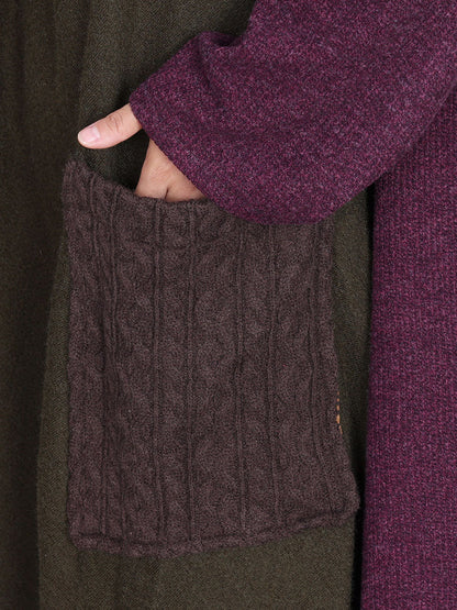 Manteau cardigan à col en V irrégulier et à blocs de couleurs pour femmes, automne, BA1057 