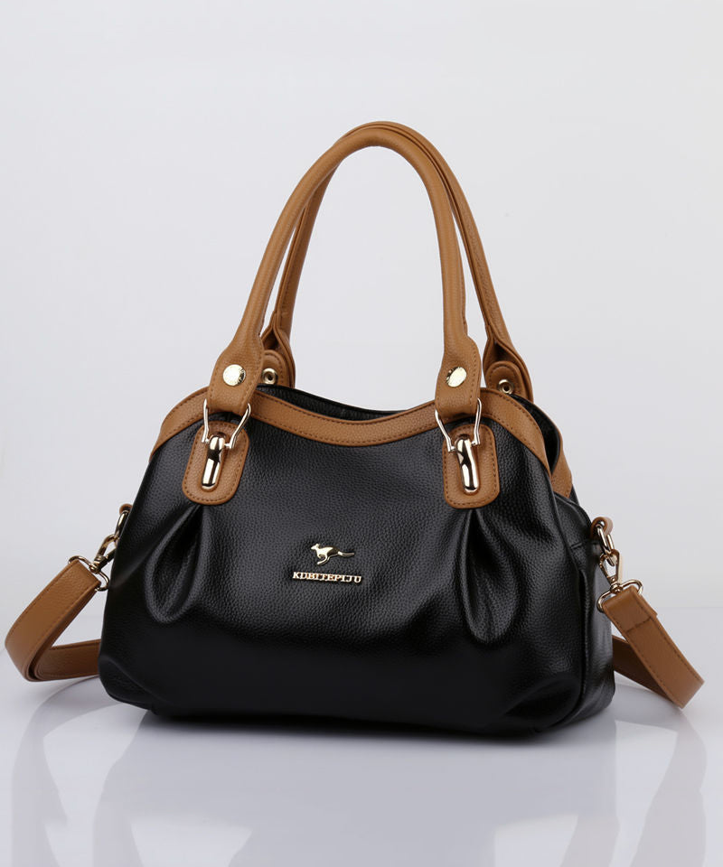 Solid Red Tote Versatile Durable Leather New Black Calf Bag 2025